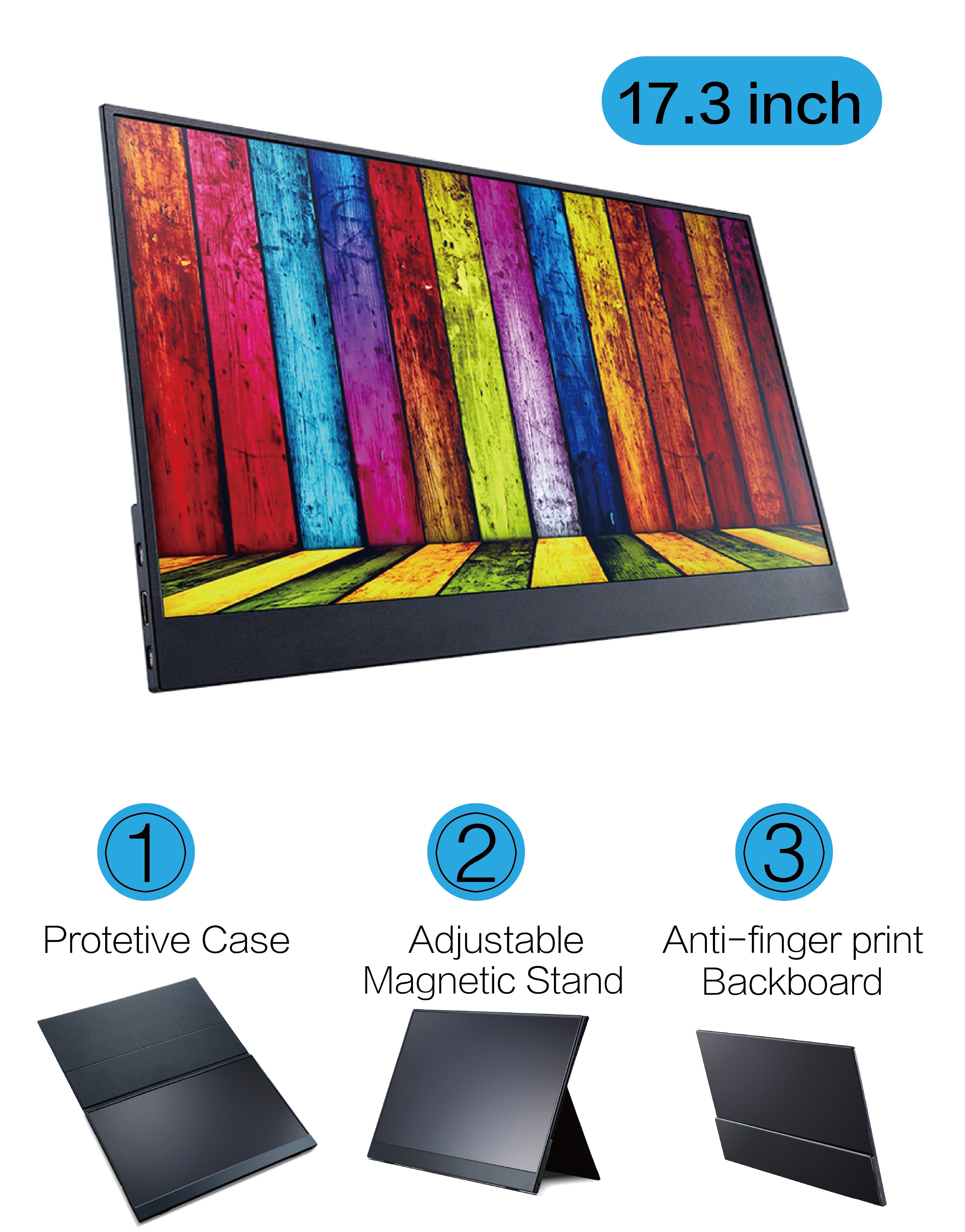 [4F173] 17.3 inch Type-C FHD Portable Gaming Display